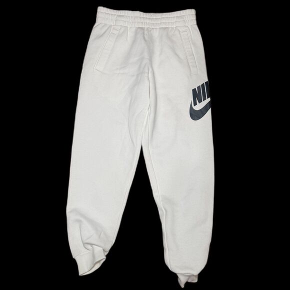 2 PAIR NIKE Big Kid Fleece Joggers Size YM White and Grey NWOT - Picture 2 of 7
